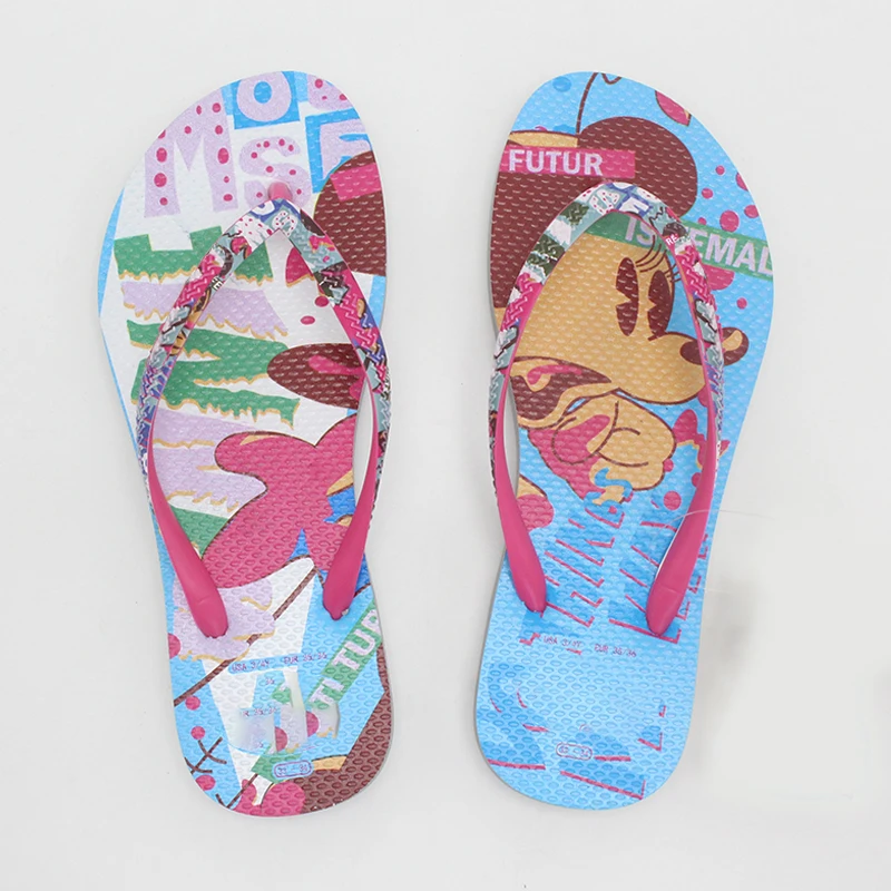 GRS Brazil Lady Pattern Printing Wedding Slippers Women Summer Beach Rubber Flip Flops
