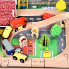 Train Train Small Train Luxury Wooden Rail Car Set With Game Table DIY Assembled Educational Toys