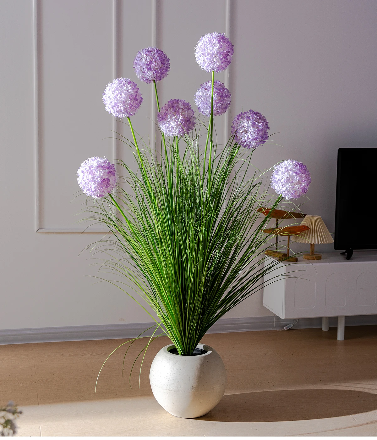 Natural Style Home Office Decor Artificial Plants Real Touch Reed Hydrangea Green Plastic Pot Outdoor Wedding Christmas Any manufacture