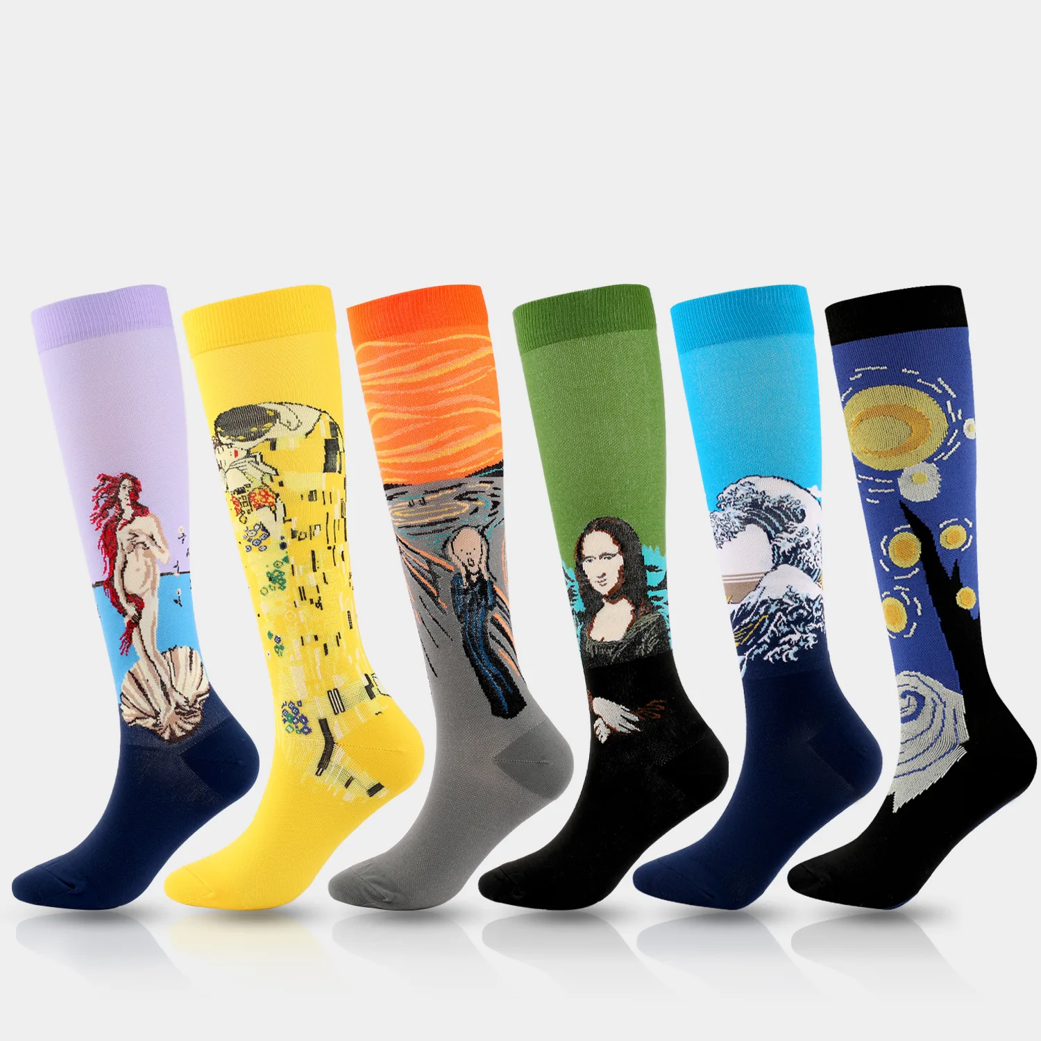 Cute painting medias de compression socks custom print football compression medical socks