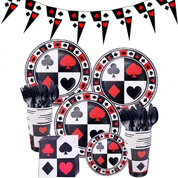 16pcs New card party set party accessories decorated with original design of disposable birthday party tableware