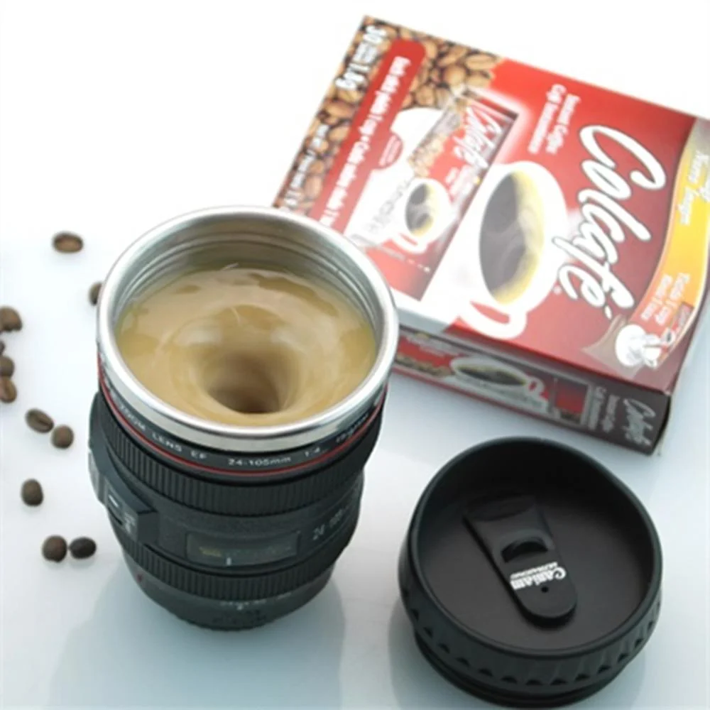 Wholesale Modern Personalizes Trendy Souvenir Funny Camping Travel Tea Camera Lens Coffee Mug with Lid