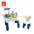 Toys Block Table Toy Kids Construction DIY Plastic Big Building Block Table Kid Study Table Toys Set For Children