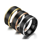 Ring Factory Wholesale 8mm Fashion Black Gold Tungsten Titanium Steel Ring For Men