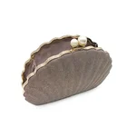 Clutch Bag Bag Clutch Wholesale White Glitter Pearl Shape Women Party Purse Clutch Bag