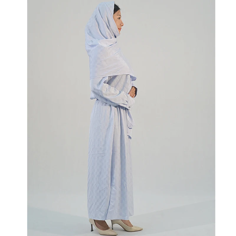 Custom Logo Women's Retro A-Line Dress Breathable Round Neck Skirt Traditional Muslim Formal Clothing details