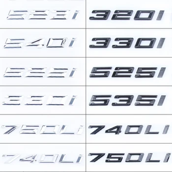 Car Trunk Chrome Letters Badge Emblem Decals Sticker For BMW 320i 325i 330i 335i 525i 530i Emblem Logo digital  English sign