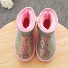 Custom Girls Fashion Luxury Fancy Charm Child Kids Outdoor Rhinestone Glitter Bling Sequin Ankle Boots