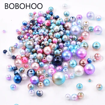 Factory Wholesale Loose Plastic Round Sew On Pearls with 1 Hole for Costumes Decoration