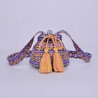 Hand Bags Bag Ethnic Style Purple Hand Bags Small Shoulder Crossbody Bag With Tassels IT210001