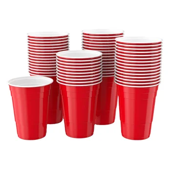 18oz Disposable party beverage Ice cream juice cups custom colored plastic beer pong cup for party