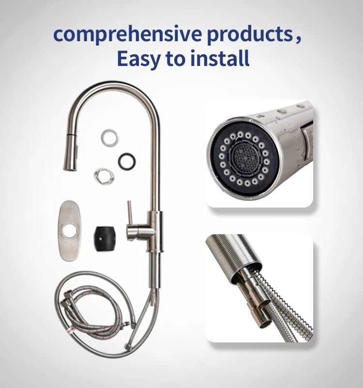 Good-value us style kitchen faucet upc pull down single handle pull out kitchen faucet for sink