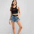 White Tank Factory Custom Professional OEM Design Strech Women Angel White Crop Tank Shirts