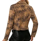 Women Coat 2021 Fall/winter Leisure Leopard Print Long Sleeves Side Zipper Women High Quality Jacket Coat