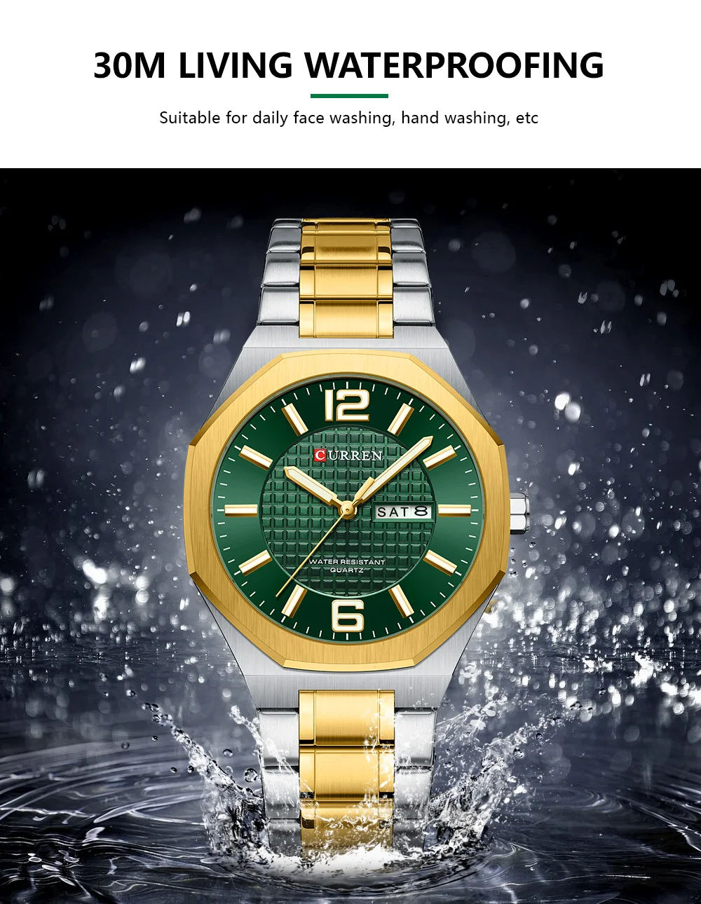 Curren 8476 Men's Watch Waterproof Quartz Steel Band Watch Business Casual Luminous Wristwatch