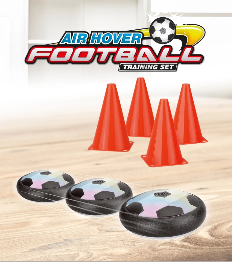 product air hover football training set 5pc indoor soccer practice kit with led light up football and 4 cones great for agility drills-1