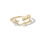Finger Rings ROXI Light Luxury Jewelry 925 Sterling Silver Sparkling Star Finger Adjustable Rings