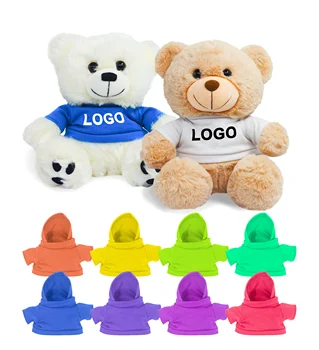 Promotional Custom Logo Cheap Sublimation Stuffed Animal Plush Toy T Shirt Clothes Graduation Teddy Bear For Girls Women Gift