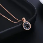 Round Necklace New Custom Lucky Statement Round Circle High Quality Rhinestones Circle Pendant Necklace