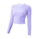 Chinese Production Stitching Rib Long Sleeve Fitness Sports Wear Top