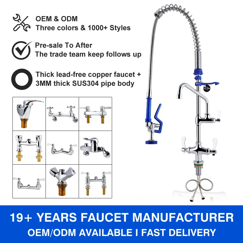 Industrial Style 38"Jumbo Kitchen Tap Restaurant Commercial Kitchen Sink Faucet Sprayer Dish Washers and Pre Rinse Taps Kitchens details