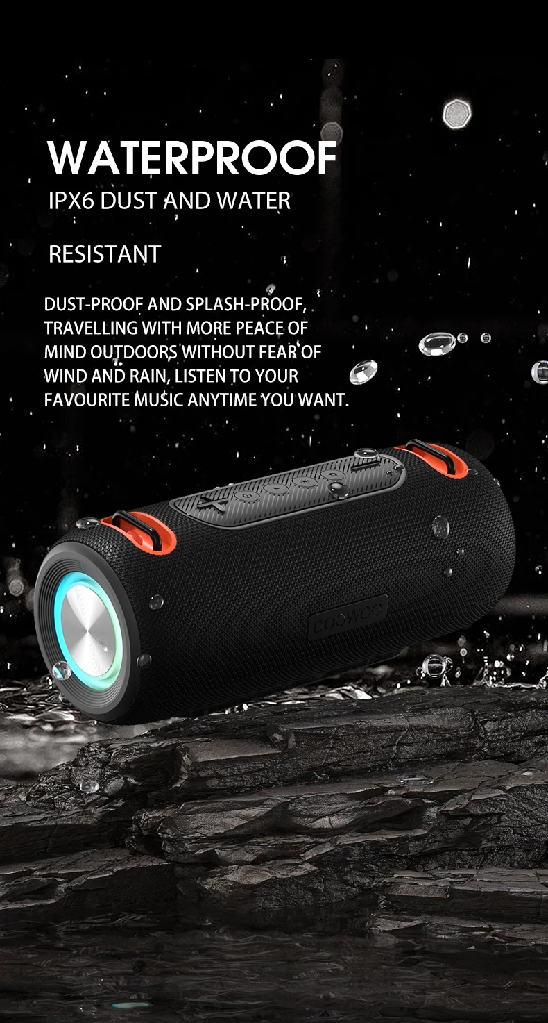 Outdoor 30W 4000mAh Portable with Hand Strap RGB Light Speaker Waterproof Wireless Bluetooth Heavy Loud Bass Audio Speaker
