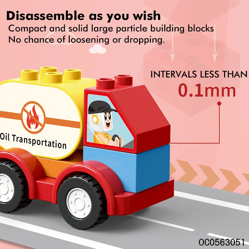 Wholesale price 54PCS educational big piece plastic building blocks car for kids