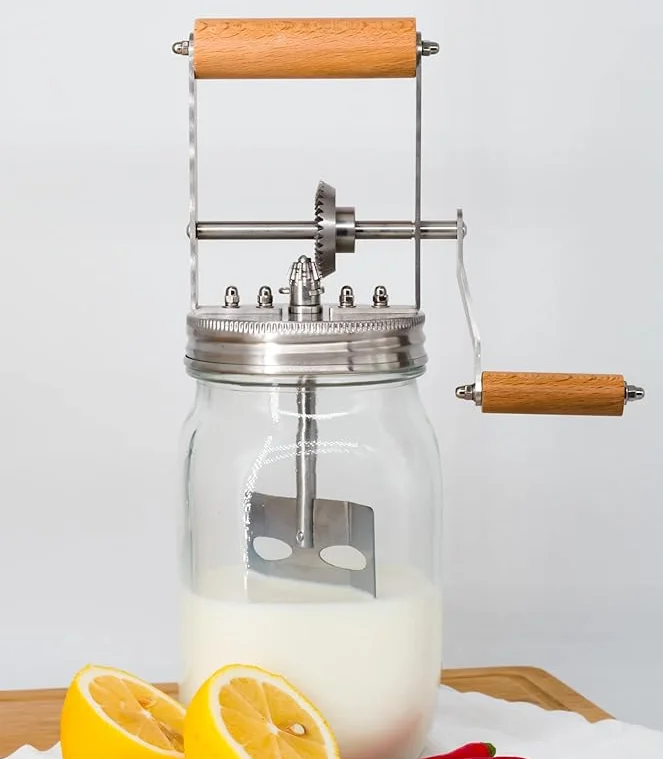 New Product Ideas 2023 Large  Capacity Glass Butter Whisk Butter Churn Sustainable Eco Friendly Products