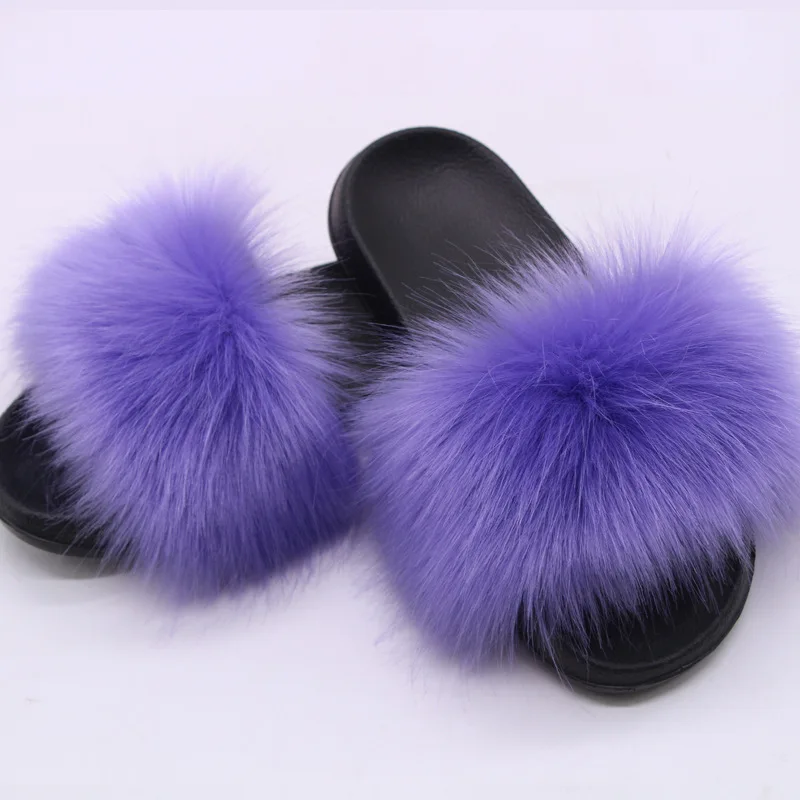 Plush slippers European and American plush slippers Women's EVA outdoor home sandals and slippers