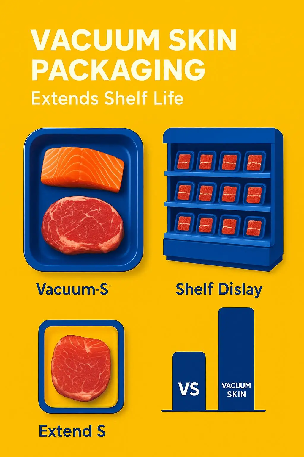 High-Barrier Vacuum Skin Film Roll for Fresh Meat, Steak, and Seafood Packaging - detail 6