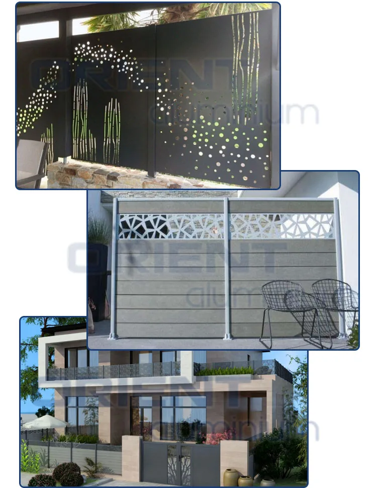 Custom Aluminum Laser Cut Perforated Screen Fence Panel Garden Fence