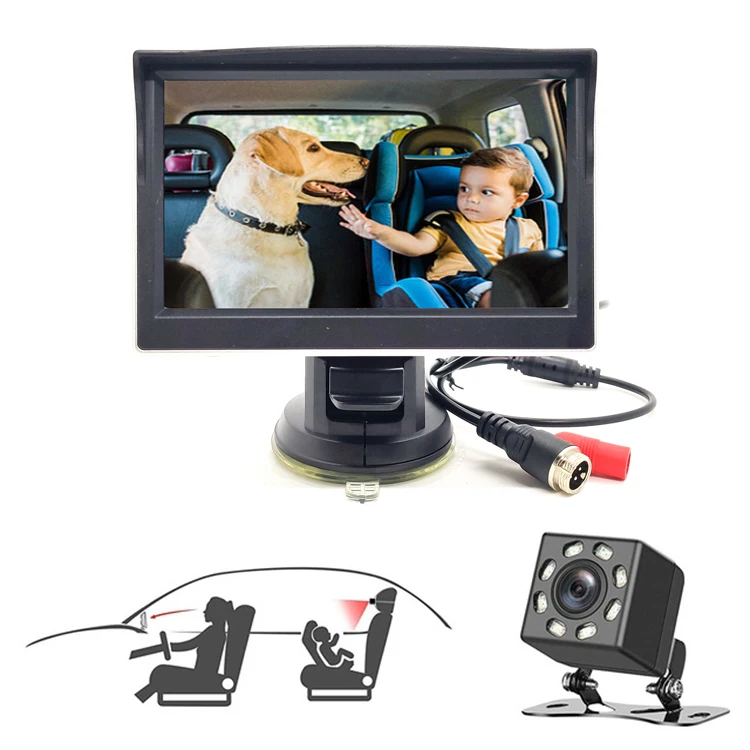 5.0-inch   Baby Surveillance Inside Car Baby Monitor For Viewing Infant in Rear Facing Seat