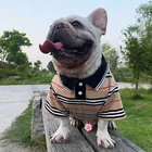 Fashion Clothes Fashion Cute Luxury Brand Classic Striped Design Pet Polo Shirt Big Dog Clothes