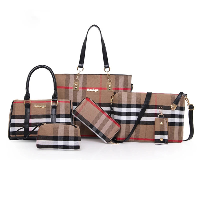 Wholesale Designer Custom Leather Hand Bag Tote Handbag Fashion Women Four-Piece Set Lady Handbag
