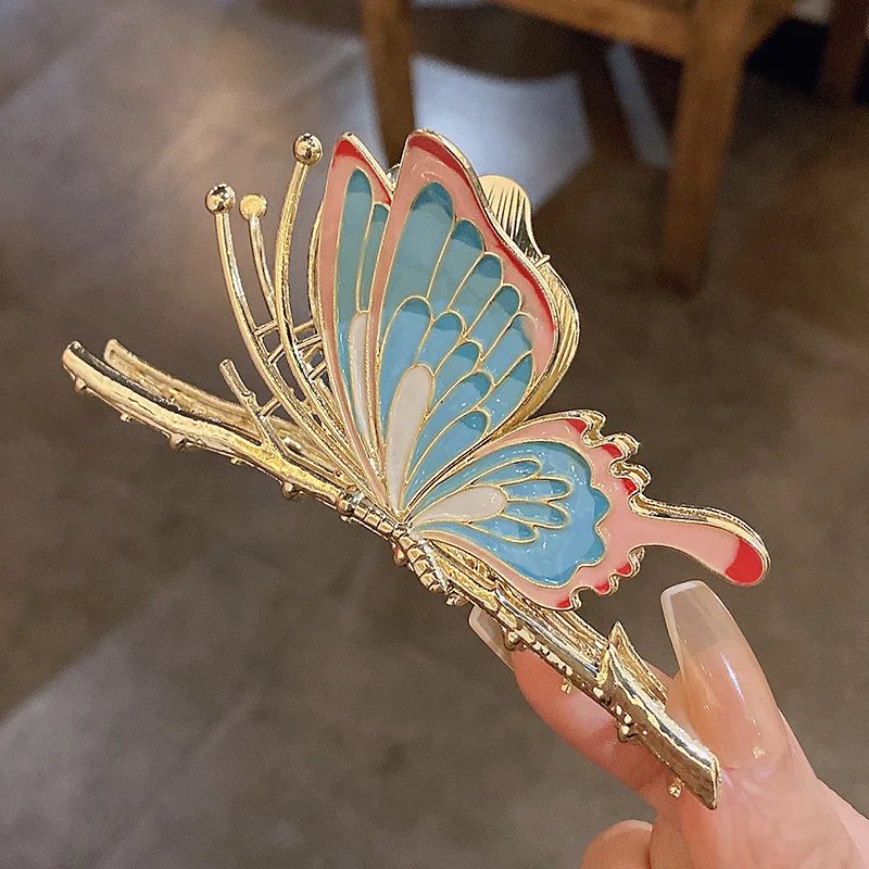 personality simulation Butterfly girl hairpin metal legs Chinese hair accessories hairpin jewelry