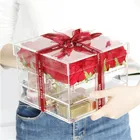 Clear Clear JAYI Waterproof Luxury Clear Acrylic Storage 25 Flower Preserved Rose Box With Drawer