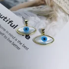 Oval Pendants Fashion Oval Metal Natural Shell Evil Eye Pendants Charms For Diy Jewelry Making Necklace