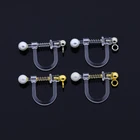 Ring 3MM Imitation Pearl Resin Spring Earclip With Hanging Ring Without Pierced Ear Clip Accessories