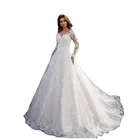 Wedding Wedding Dress Bridal Gown Women's Long Sleeve 1 Shoulder Bridal Wedding Dresses