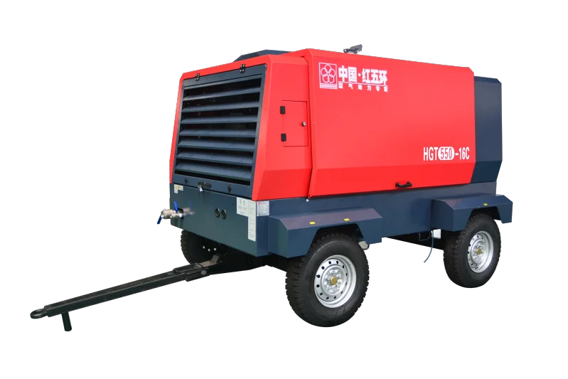 Hongwuhuan HGT550-16 Mobile Diesel Engine Screw Air Compressor High Quality Portable New Mining Lubricated