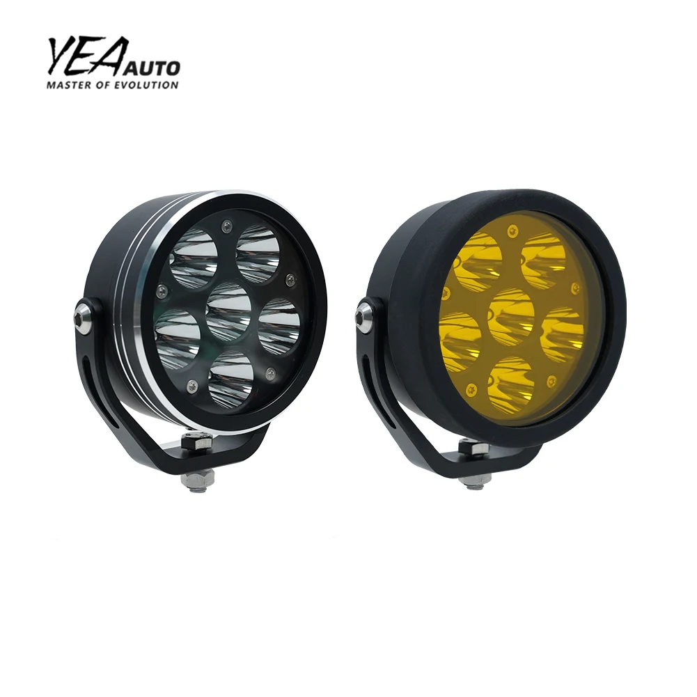 product ya dh6 6 led lens driving light 38round 70w motorcycle yellow color cover headlight spot lamp universal spotlight-14