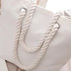 Bag Tote Bags Tote Bag Bags Beach Bag Cotton Canvas Tote Rope Handle Shoulder Bags For Shopping Canvas Shopping Bag