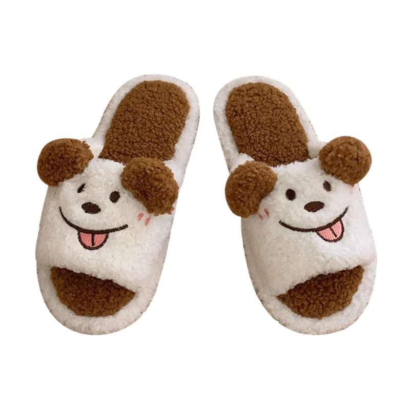 Women's Cotton Slippers Winter Couple's Thick Bottom Warm Fluffy Wool Slippers Men's Postpartum Indoor Household