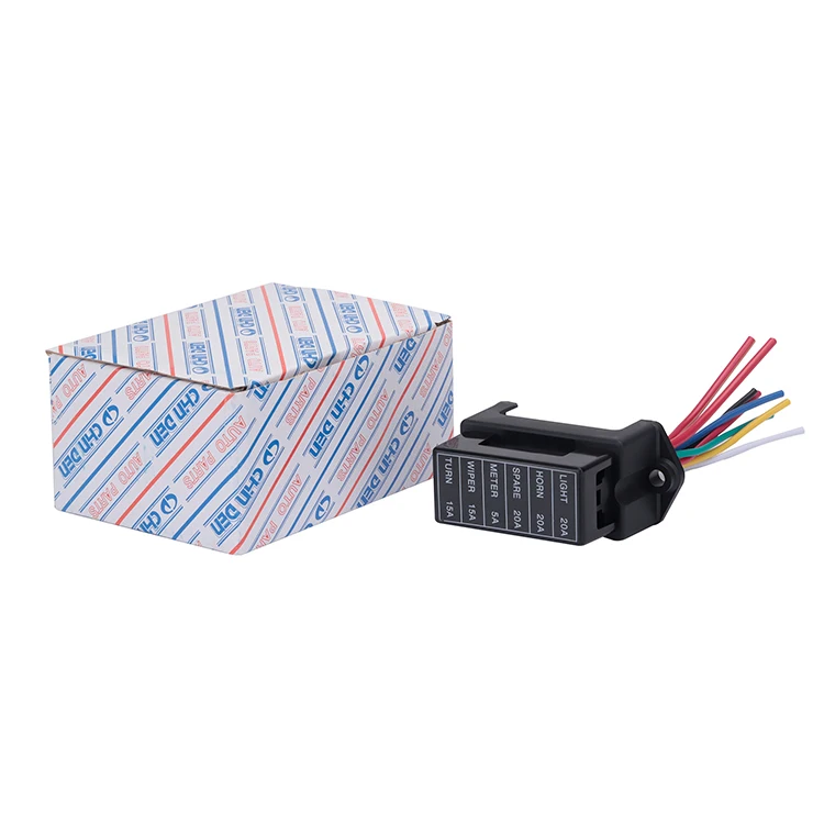 Blade Type Fuse Box Car Inline 6 Way With Wire Terminal Block Fuse Car