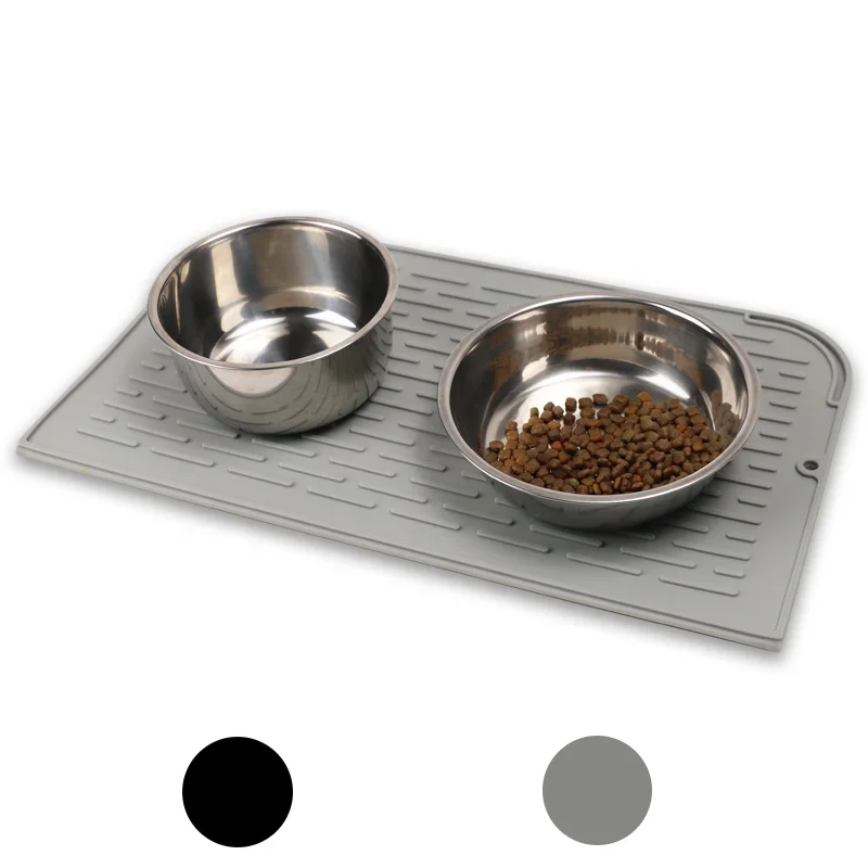 Wellfine Wholesale Waterproof Pet Mat Anti-slip Foldable Feeding Food Mat Silicone Pet Food and Water Bowl Mat