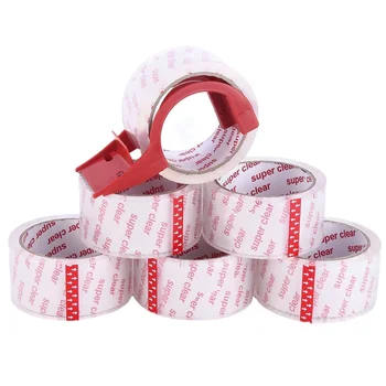 Super clear transparent shipping Sealing Tape Bopp Acrylic Adhesive Package Crystal Opp custom Packing Tape With Printed Logo
