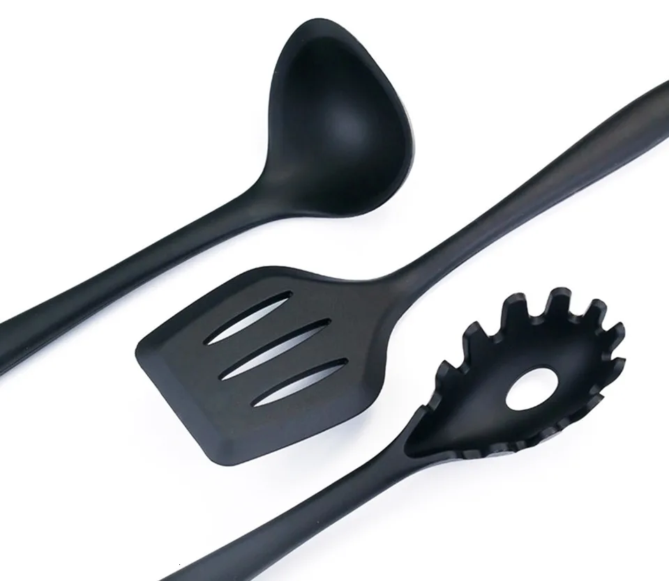 Silicone cooking spatula utensil set, Small size Overall coating silicone spatula with metal inside