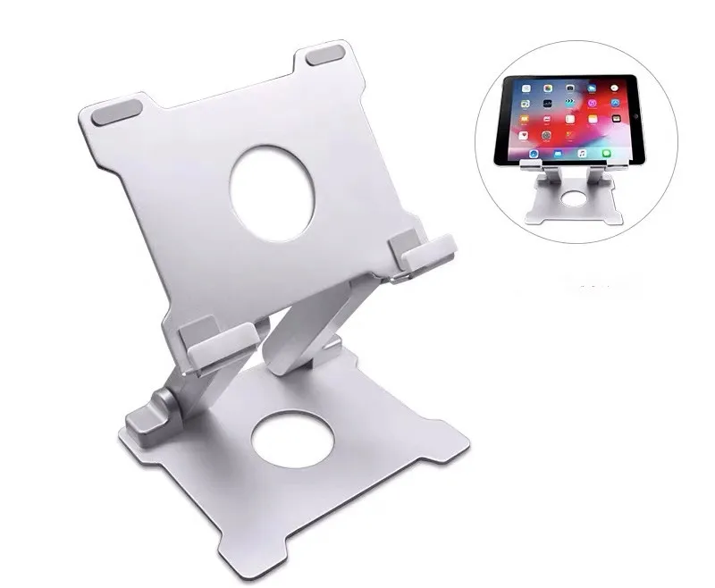 Universal Aluminium Foldable Adjustable Folding Portable Flexible Desk Holder Table Tablet Pc Stand Base For 12.9&quot; iPad Android