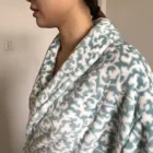 With Warm Plush Robes For Women Printed Fleece Womens Robs Long Soft With Pockets Warm Fuzzy Cozy Shawl Collar