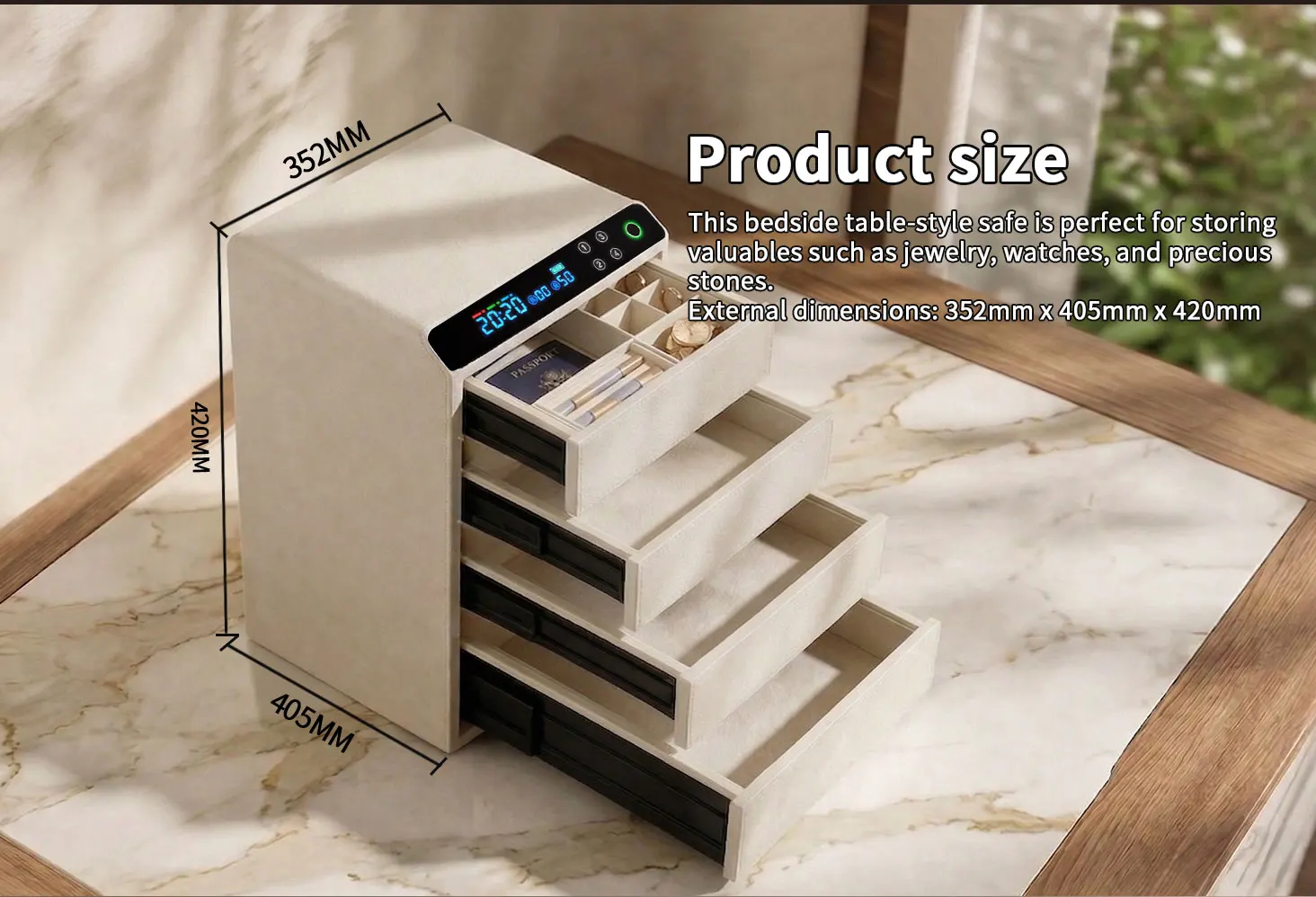 dr 1274 ft ceqsafe smart 4 layers high capacity home office car luxury leather jewelry safe intelligent fingerprint safe box-2